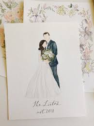 Custom Faceless Watercolor Wedding Portrait Bride And Groom Etsy Wedding Drawing Wedding Watercolor Painting Wedding Painting
