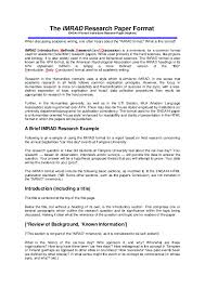 Pdf.2019 · example of imrad research paper pdf.this format is often used for lab reports as well as for reporting any planned, systematic research in the social sciences, natural sciences, or engineering and computer sciences here is an example of a research paper using imrad. Doc Imra D Format Indri Rangkuti Academia Edu