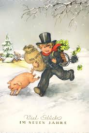 Neujahr Schornsteinfeger Und Glucksschwein 1958 Silvester Spruche Lustig Spruche Neues Jahr Neujahr