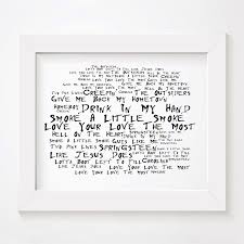 Eric Church Limited Edition Typography Lyrics Art Print Signed And Numbered Album Wall Art Poster Available Fr Typography Art Print Poster Wall Art Lyrics Art