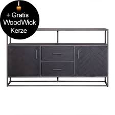 Damit das neue sideboard viele jahre lang seine funktion erfüllt, muss es solide verarbeitet sein. Eleonora Sideboard Hudson Akazienholz Schwarz 2 Turig Gratis Versand Livin24