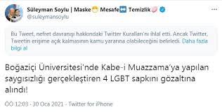 Twitter yapılan paylaşımın beğenilmesini ve rt (retweet / paylaşma) edilmesini engelledi. Twitter Dan Suleyman Soylu Nun Nefret Soylemi Iceren Tweetlerine Kisitlama
