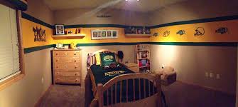 Sam Taylor Taunton Show This To Mom Instead Of Having Jakes Room All Green Yellow Just The Stripe And Then Add T Football Rooms Football Bedroom Boy S Room
