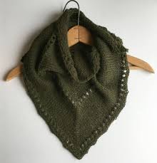 Alpaca Wool Scarf Hand Knit Hand Dyed Shawlette Olive Scarf Yarn Wool Scarf Hand Knitting