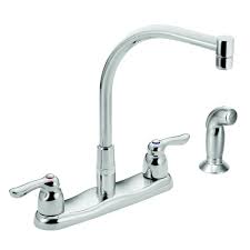 We carry cutting edge products like hands free kitchen faucets to wifi enabled water saving shower heads from industry leading manufacturers like kohler, moen, grohe, sloan, toto and aqua pure. Chrome Moen 8792 Commercial Two Handle M Bition Kitchen Faucet With Side Spray Kitchen Bath Fixtures Kitchen Sink Faucets Kalingauniversity Ac In