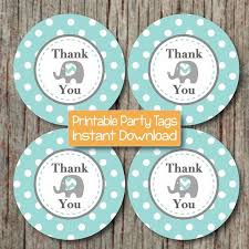 I wanted to say thank you for all your support for this little blog of mine and what better way then a free printable. Printable Elephant Thank You Tags Boy Bumpandbeyonddesigns