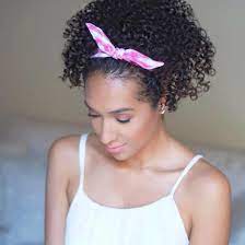 High Ponytail With Headband For Naturally Curly Hair Risasrizos Curly Hair Styles Naturally Curly Hair Styles High Ponytails