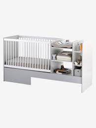 Lit Bebe 4 En 1 Evolunid Blanc Gris Clair Vertbaudet