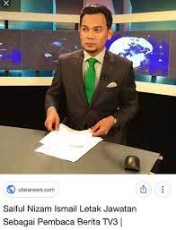 Selepas menerima tekanan daripada pihak tertentu, pembaca berita dan wartawan tv3 akhirnya akur dan mengumumkan. Akhirnya Sebab Sebenar Pembaca Berita Saiful Nizam Ismail Tinggalkan Tv3 Pada Tahun 2015 Terdedah Berita Spetakuler