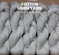 5 x 100 Gram Hanks - Cotton (45%) Linen (55%) Yarn - Fingering Weight -  Natural