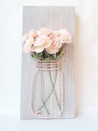 Diy String Art Kit Mason Jar With Flowers Embroidery Sewing Fiber Tiosdurvis Lv