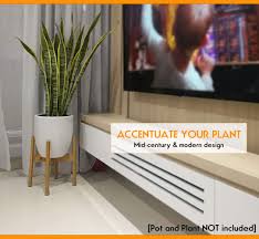 Kimisty bohr planter is perfect mid century decor which will add timeless minimal style to your home. Protective Leg Caps Pot And Plant Not Included Adjustable Mid Century Modern Plant Stand For Pot Sizes 8 To 12 In Natural Bamboo Color Great Wood Planter Stands For Indoor And Outdoor Planters