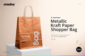 Download Metallic Kraft Paper Bag Mockup Set Bag Mockup Paper Bag Paper PSD Mockup Templates