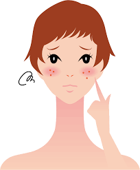 フリーイラスト] お肌トラブルの女性 - パブリックドメインQ：著作権フリー画像素材集