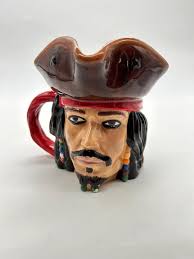 Vintage Dinsey 3D Captain Jack Sparrow Pirate Carribean Large Mug