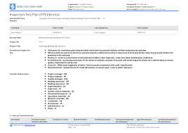 Introduction to electrical inspection checklist: Inspection Test Plan For Electrical Free And Editable Template