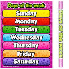 If your child is ready,. Days Of The Week Chart By School Smarts Durable Material Rolled And Sealed In Plastic Poster Sleeve For Protection Amazon Ca Office Products