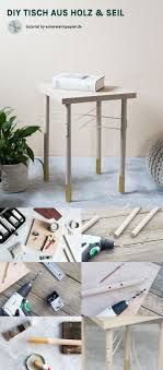 Diy Mobel Selber Bauen Diy Wohnen Beistelltisch Selber Bauen Ton In Ton Mit Seil Und Holz Diy Diy Mobel Selber Bauen Mobel Selber Bauen Diy Mobel Tisch