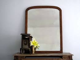 Antique Wood Mirror Large Vintage Wall Mirror With Bevel Etsy Vintage Mirror Wall Wood Mirror Wall Mirrors With Wood Frames