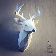 19 Papercraft Deer Head 3 Printable Digital Template Etsy Paper Crafts Paper Animals Paper Sculpture