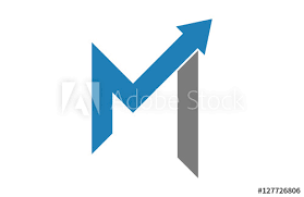 Logo Letter M Up Arrow Graph Chart Buy This Stock Vector