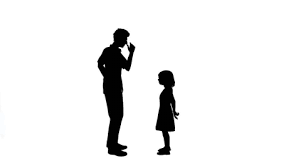 Man talking to little girl silhouette on... | Stock Video | Pond5