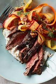 Garlicky Steak With Carrot Walnut And Dill Salad Recipe Recipe Dill Salad Recipe Recipes Healthy Recipes