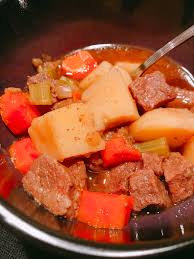 A packet of beefy onion soup mix flavors the stew, along with garlic, tomatoes, and vegetables. Slow Cooker Beef Stew Iv Recipe Allrecipes