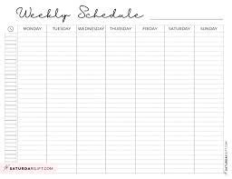 Weekly Schedule Template Printable
