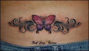 Colorful Butterfly Tattoo Design For Lower Back Colorful Butterfly Tattoo Butterfly Tattoo Butterfly Tattoo Designs