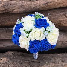 Maybe you would like to learn more about one of these? Royal Blue And Ivory Wedding Bouquet With Silk Flowers Vanrina