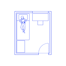 A single person with a full bed can create a more versatile bedroom space by placing the bed in the upper corner against one wall. Small Single Bedroom Layouts Dimensions Drawings Dimensions Com