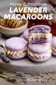 Incredible Lavender Macaroons With Homemade Honey Buttercream Nurtured Homes Recipe Lavender Dessert Recipes Macaron Recipe Macaroon Recipes