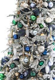 / blue, green, white and silver christmas decorating ideas. Navy And Green Christmas Tree Christmas Tree Decor Ideas