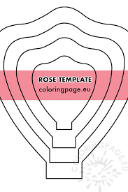 You can color it up in one single color or print or 5 or 6 of them together for a whole flower. Large Paper Rose Template Coloring Page