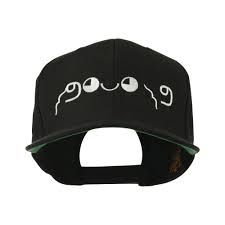 Japanese Boxing Face Emoticon Embroidered Snapback Cap Black Hat Fashion Women Hats Fashion Hats