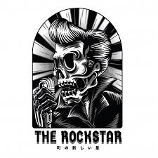 Black And White Rockstar Logo The Rockstar Black And White Illustration Black And White Illustration Flower Texture Flower Doodles