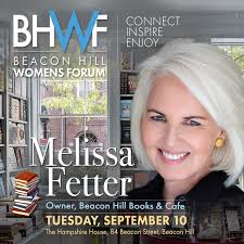 One week from today! We're so excited to welcome Melissa Fetter from  @beaconhillbooksandcafe as our first speaker of the season 📚 Tuesday,  Sept. 10, 6:00pm ➡️Members, remember to renew and RSVP! Non-members