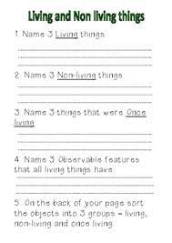 All about living things writing. Living Non Living Worksheet Teachers Pay Teachers