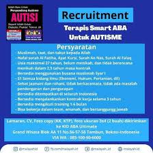 Dapatkan info lowongan baru untuk pencarian ini. Dibutuhkan Terapis Smart Aba Untuk Autisme Atmago