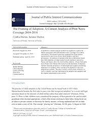 An act to provide for the adoption of children. Pdf The Framing Of Adoption A Content Analysis Of Print News Coverage From 2014 2016