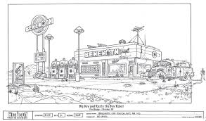 Big Guy And Rusty The Robot Background Design By Frederick Gardner In 2020 Background Design Animation Background Robot Background