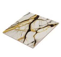 White Marble with Black Gold Veins Ceramic Tile