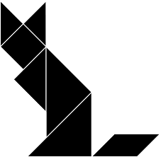 Idea For Wall Decoration Adjustable Tangram Cat Geometric Cat Geometric Animals Original Abstract Art