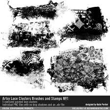 Artsy Lace Clusters Brushes And Stamps No 01 Clipping Masks For Photos In Png And Abr Formats Designerdigitals Photoshop Brushes Clipping Masks Photoshop