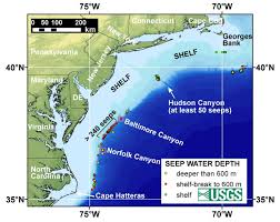 Northern U S Atlantic Margin Map Showing Major Canyons