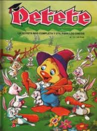 El personaje es un pequeño pingüino, de color rojo, con la cara y el abdomen amarillos. Petete 1982 Ptt Tebeosfera