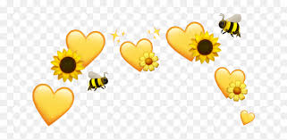 Yellow Hearts Sunflower Bee Flower Emoji Crown Yellow Heart Emoji Crown Hd Png Download Vhv To created add 32 pieces, transparent flower crown images of your project files with the background cleaned.