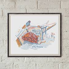 Carte De Sete Art Du Voyage Cadeau Pour Voyageur Poster Ville France Poster Sete Illustration France Poster Voyage Languedoc Roussillon City Prints Poster City Illustration