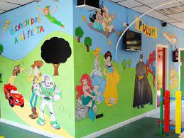 Dibujos En Paredes De Escuelas Infantiles Ludotecas Parques De Juegos Parques De Bolas Zonas De Ocio Inf Mural Infantil Murales Decoracion Infantil Paredes